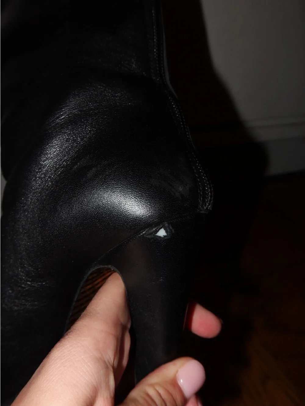 Chanel Interlocking CC Leather Boots High Heel Size 39.5